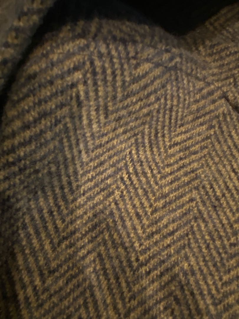 45Ｒ シェットランドヘリンボンカウチンコート ウール ロングコート