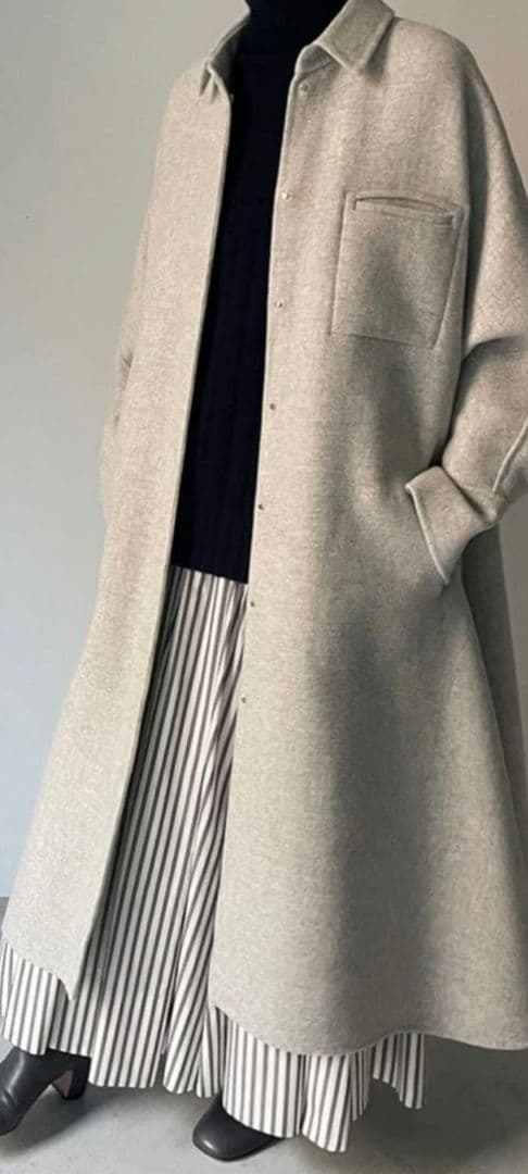 ebure ジロンラムメルトン ロングコート