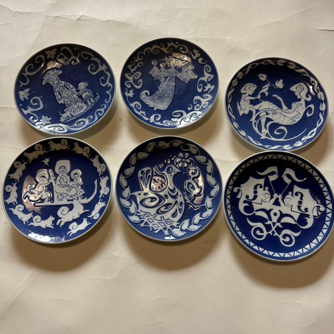 ロイヤルコペンハーゲン マザーズ プレート1971~1975,77 　６枚セット