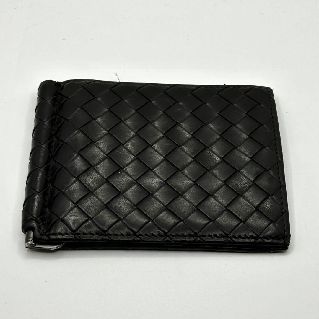 美品　ボッテガヴェネタ　イントレチャート　マネークリップ　レザー　カードホルダー