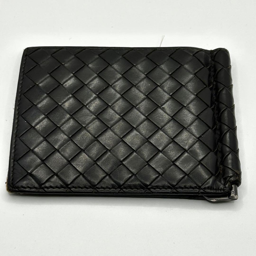 美品　ボッテガヴェネタ　イントレチャート　マネークリップ　レザー　カードホルダー