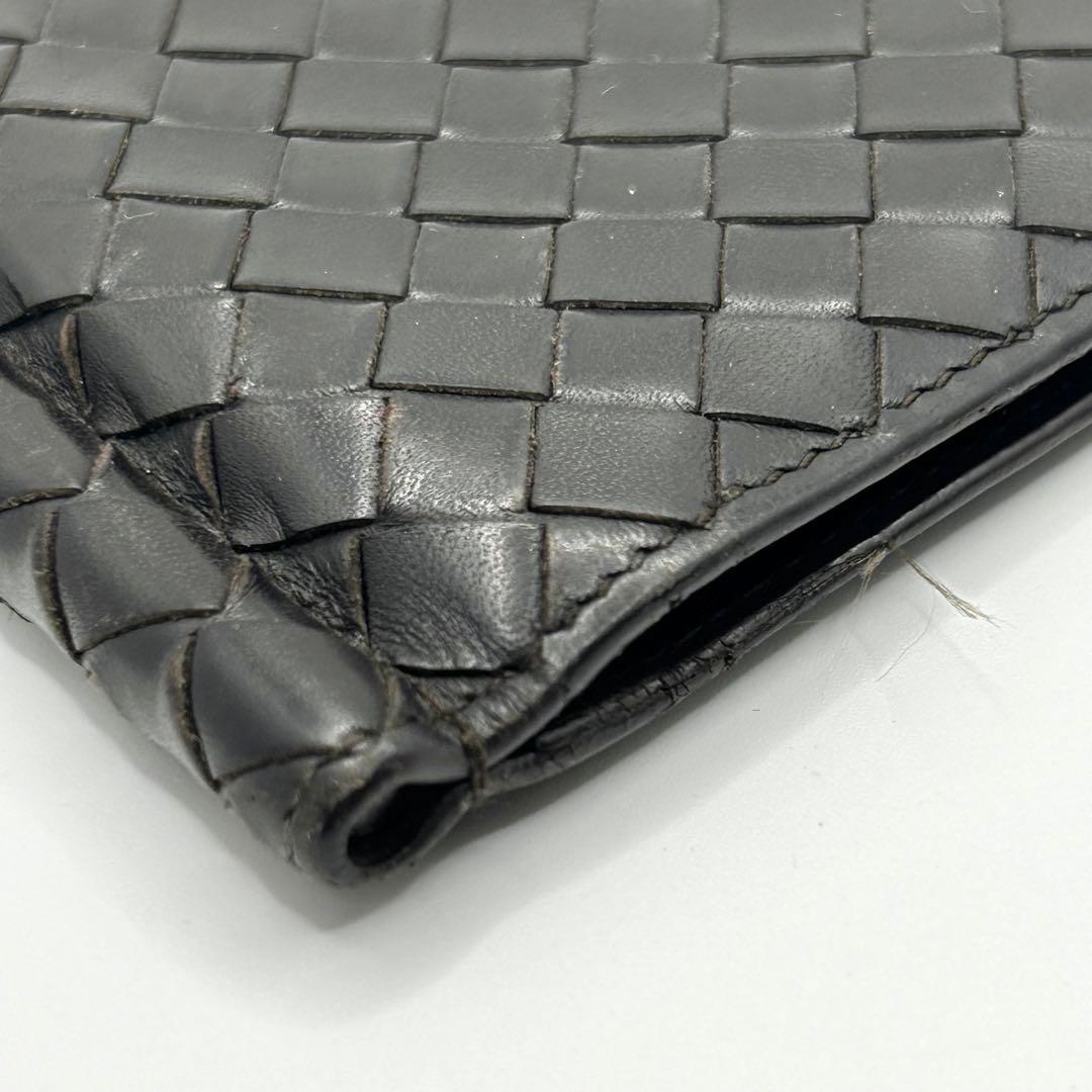 美品　ボッテガヴェネタ　イントレチャート　マネークリップ　レザー　カードホルダー