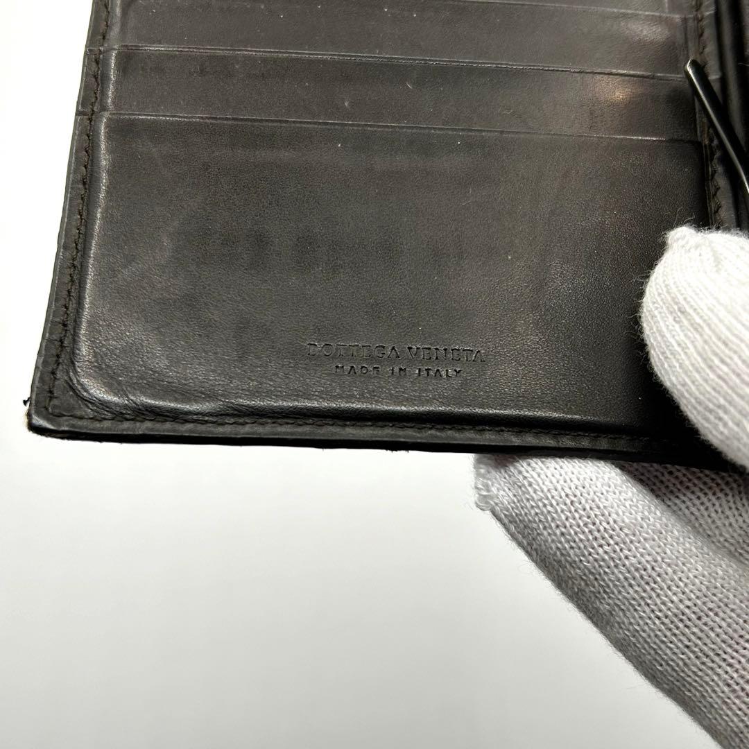 美品　ボッテガヴェネタ　イントレチャート　マネークリップ　レザー　カードホルダー