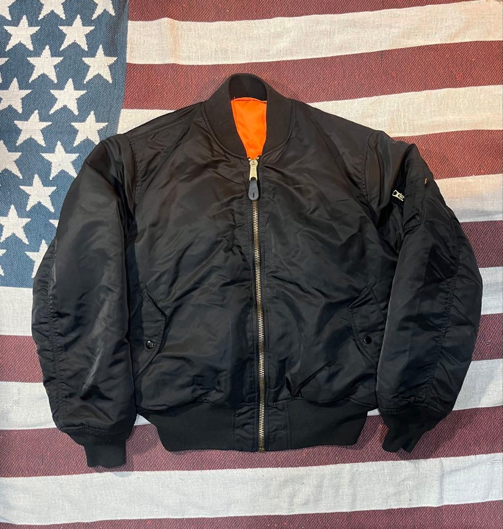 90s ALPHA INDUSTRIES MA-1 フライトジャケット XL 黒