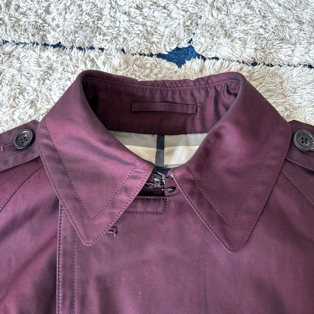 【美品✨】バーバリーロンドン　激レア！トレンチコート　メガチェック　ボルドー　Ｌ