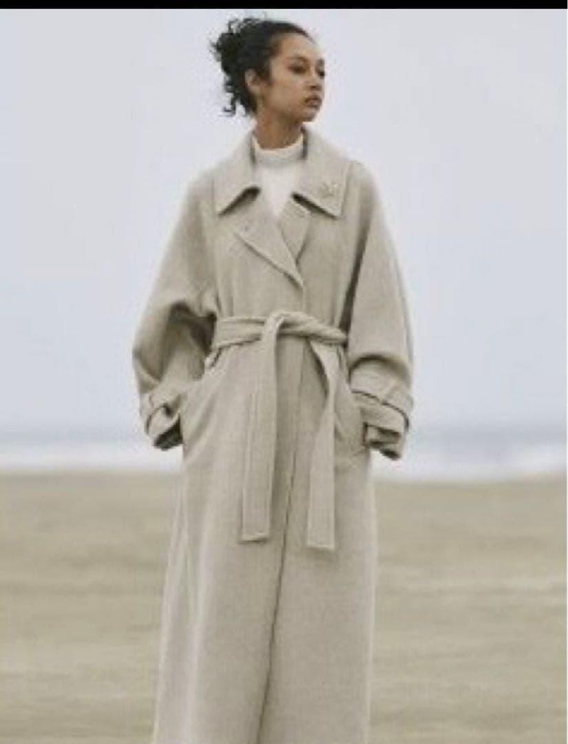 【♡snidel ♡】ステンカラーコート　カシミヤ　ウール　ロング　ベージュ