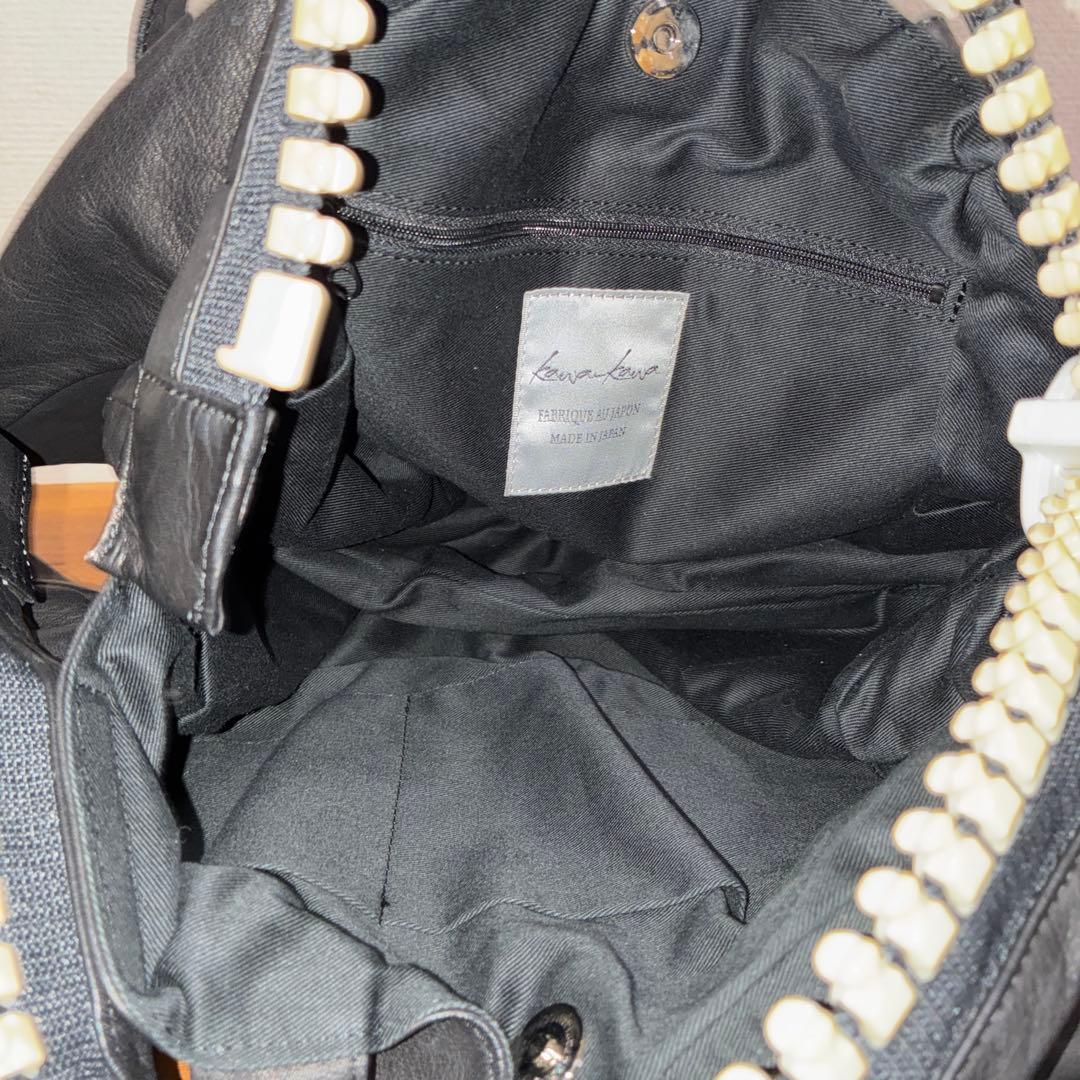 kawa-kawa カワカワ 肩掛け可　ビッグジップ　レザー トートバッグ