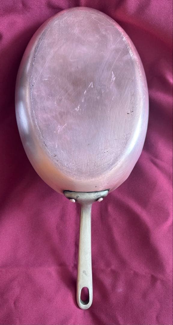 銅製楕円形フライパン Made in France約30cm x 20cm