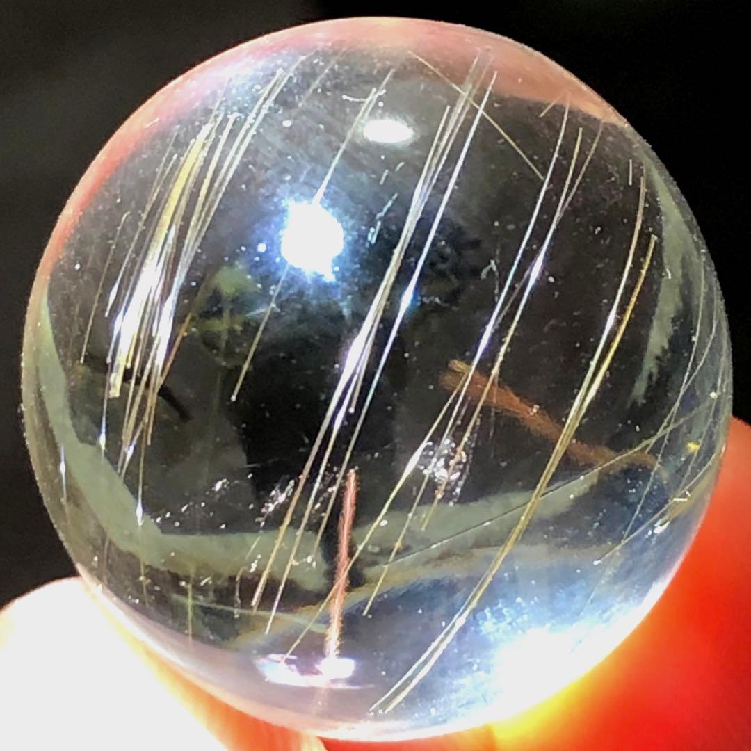 ☆別格高級品質！帝王秘宝②！極美！シルバー ルチル 丸玉　スフィア