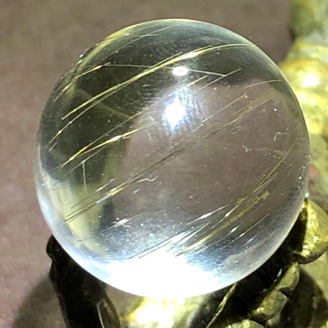 ☆別格高級品質！帝王秘宝②！極美！シルバー ルチル 丸玉　スフィア