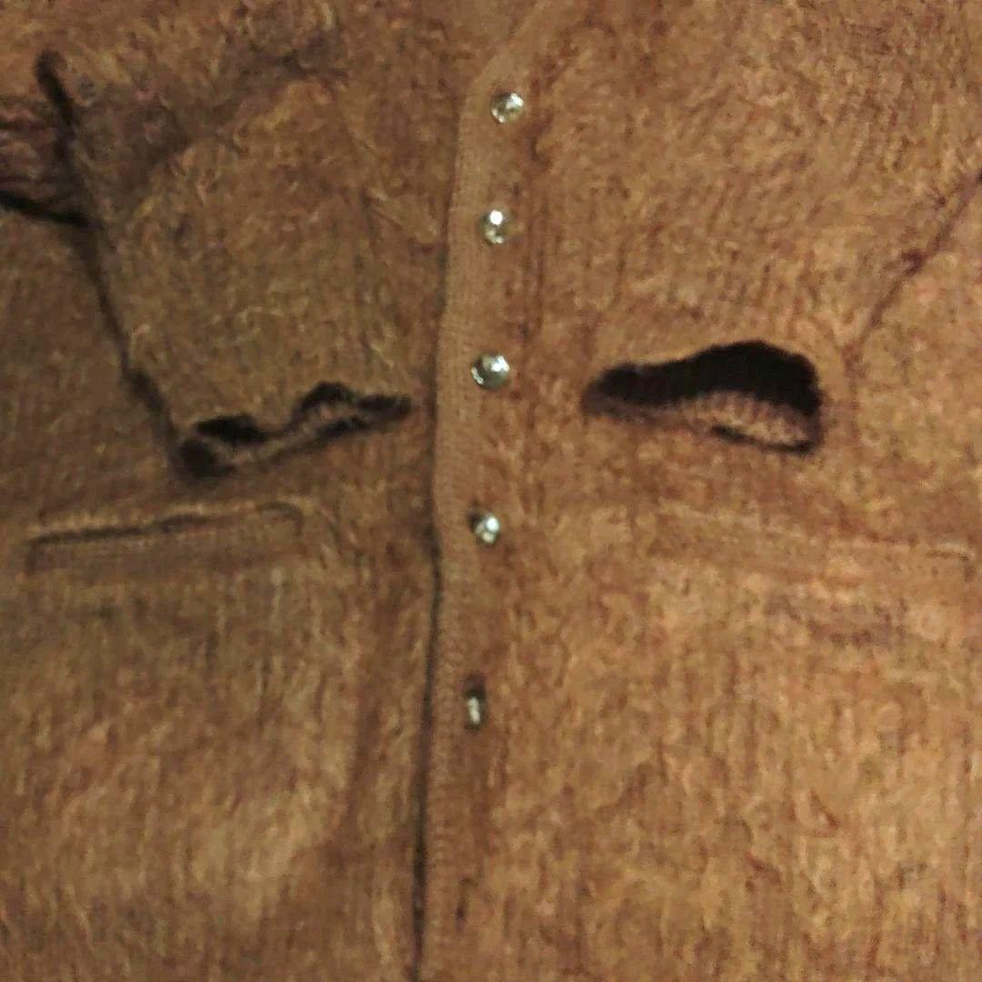 モヘアカーディガン　ブラウン