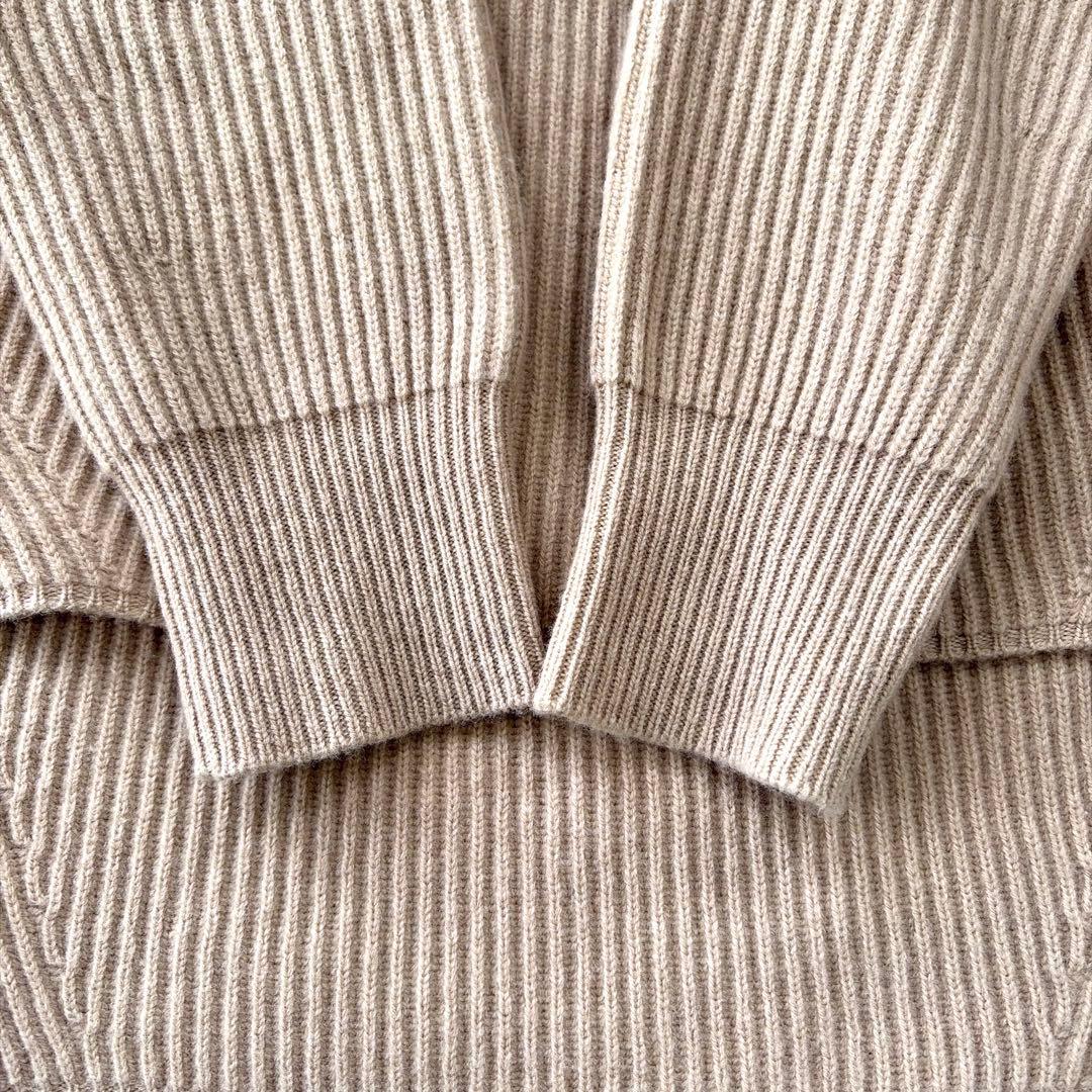 ドゥロワー ウール カシミヤ 9G 畦編み クルーネックニット セーター