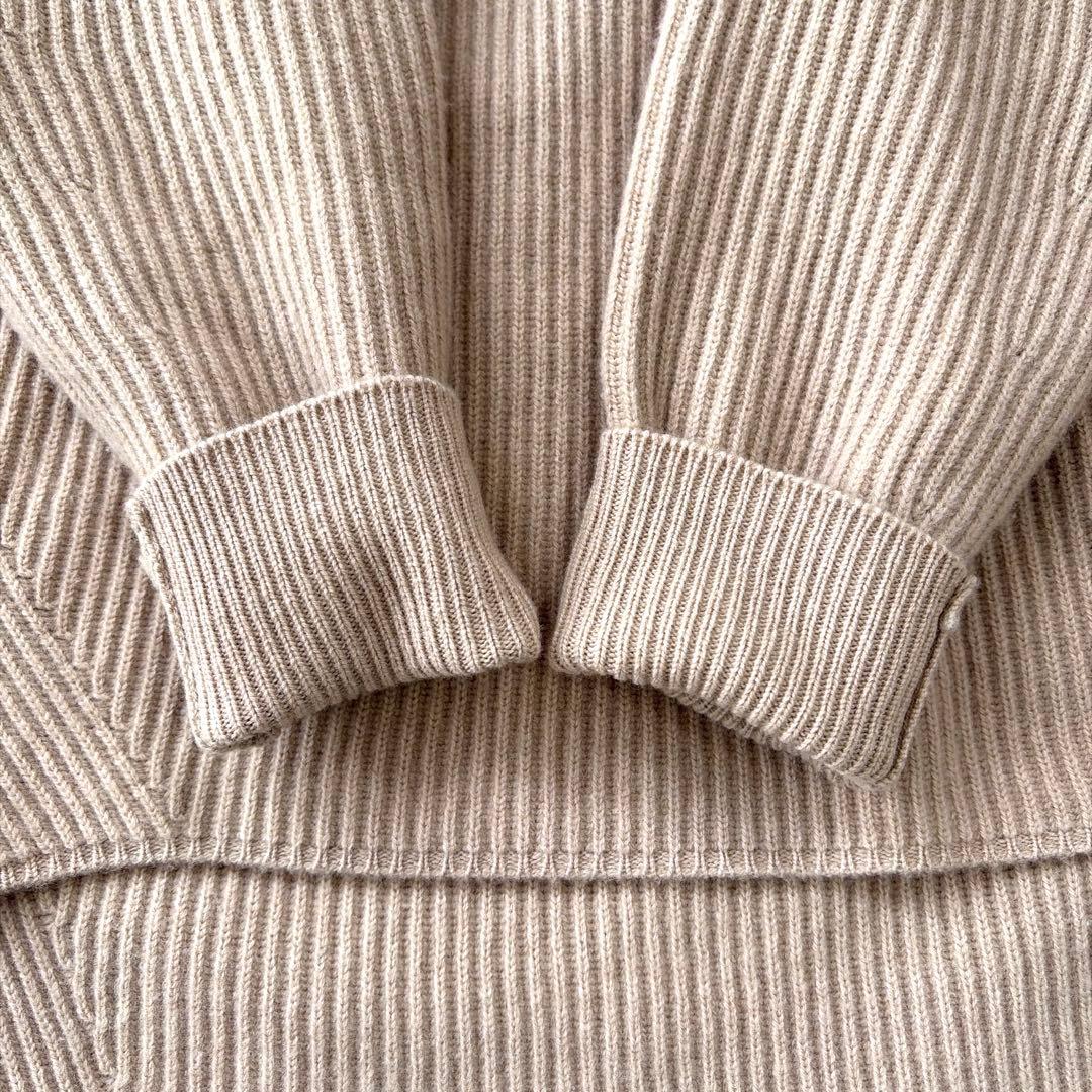 ドゥロワー ウール カシミヤ 9G 畦編み クルーネックニット セーター