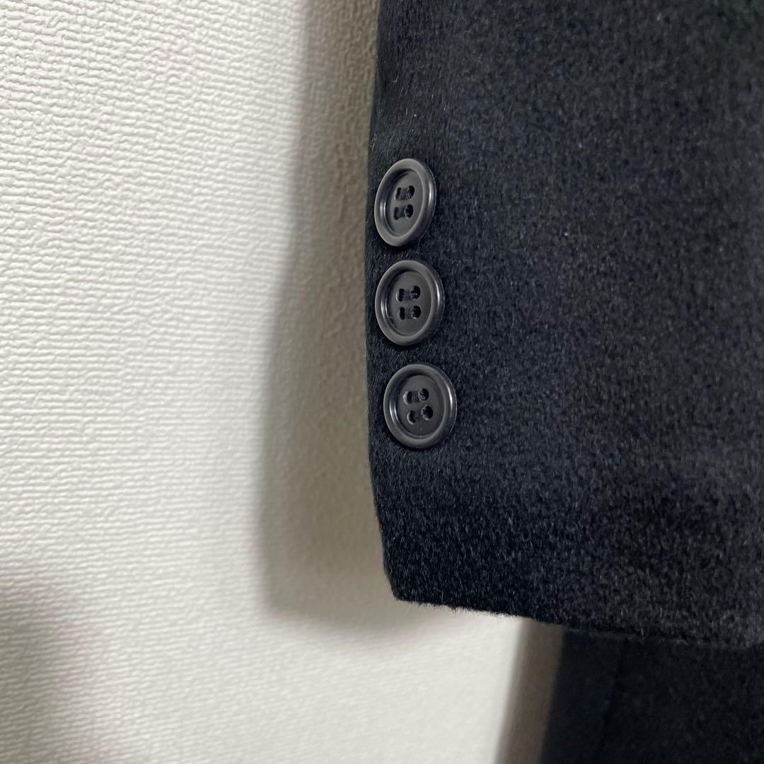 【極上の肌触り】 ロングチェスターコート ダブルブレスト カシミヤ100 黒