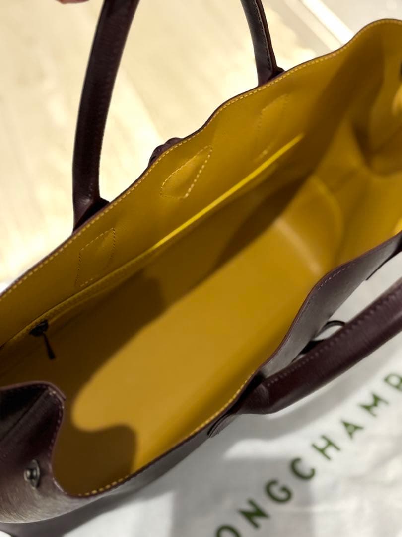 LONGCHAMP ロンシャン 超美品 ロゾ 濃茶レザー トートバッグ