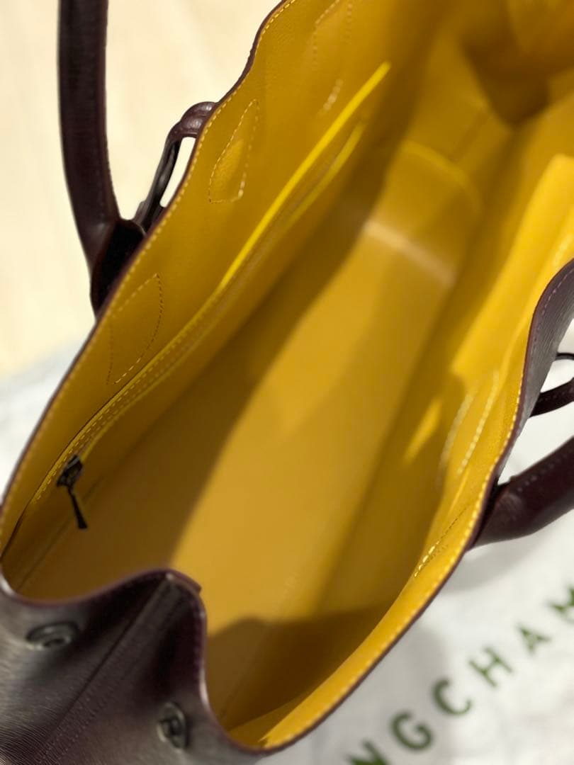 LONGCHAMP ロンシャン 超美品 ロゾ 濃茶レザー トートバッグ