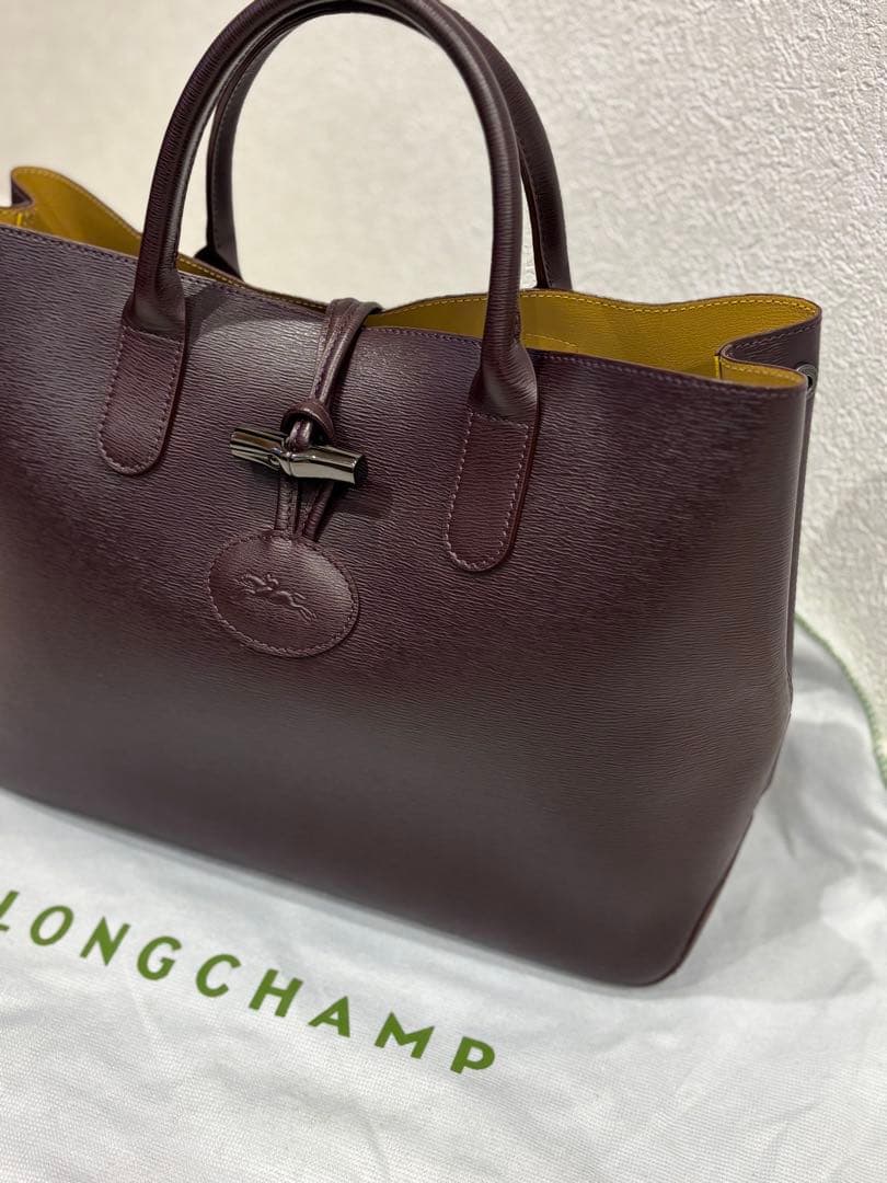LONGCHAMP ロンシャン 超美品 ロゾ 濃茶レザー トートバッグ