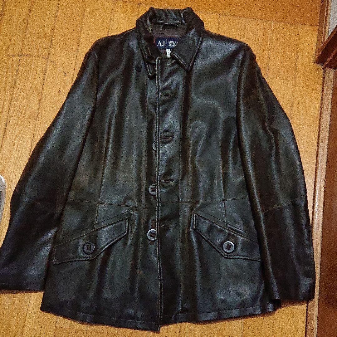 アルマーニジーンズフェイクレザージャケット 46サイズ