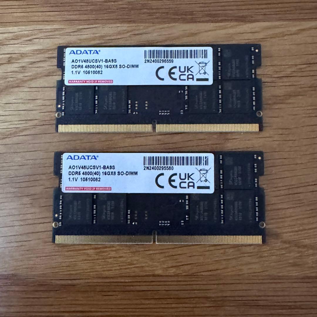 メモリー ADATA DDR5-4800 SODIMM 32GB (16GB x 2)
