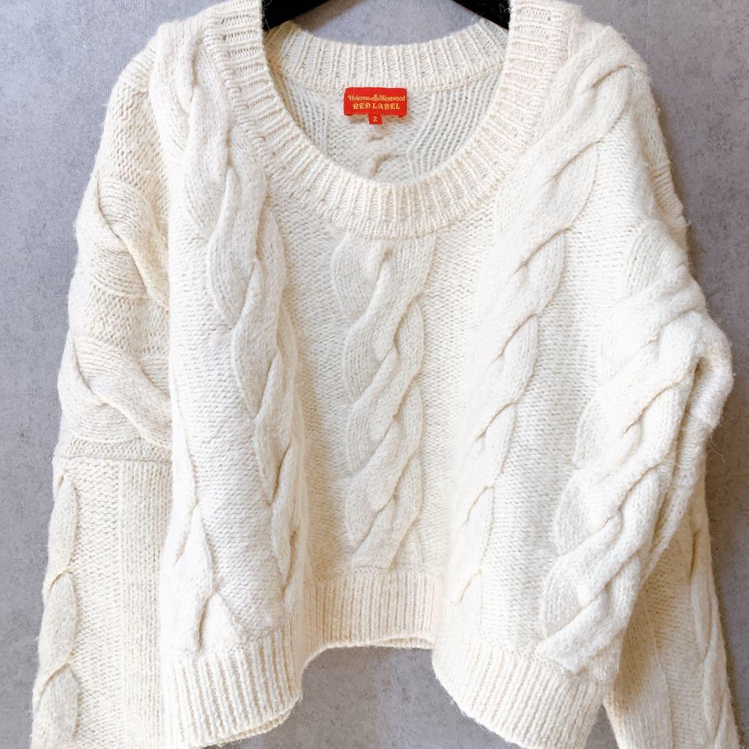 【美品】ヴィヴィアンウエストウッド レッドレーベル アルパカ混 ケーブルニット