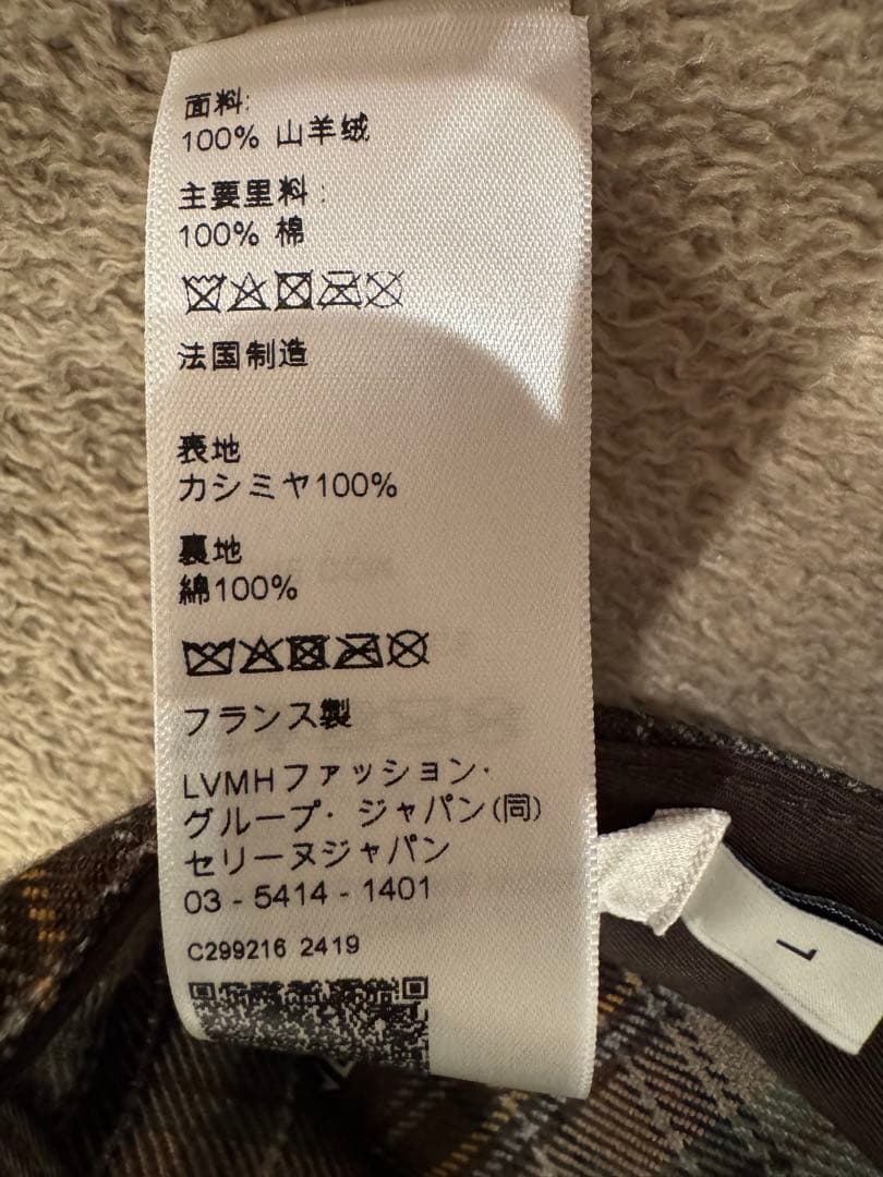 CELINE チェック柄 ベースボールキャップ L