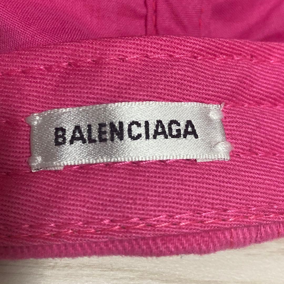 ✨極美品✨BALENCIAGA　キャップ　L58　新ロゴ　マジックテープ　ピンク