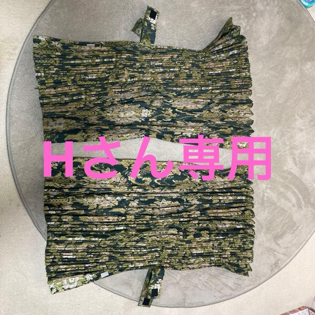 トラック用 仮眠カーテン（花籠グリーン） アコーディオン式