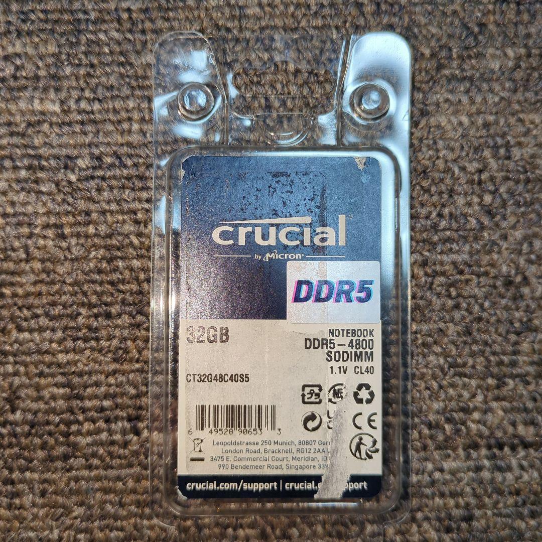crucial DDR5 32GB ノートブック用メモリー