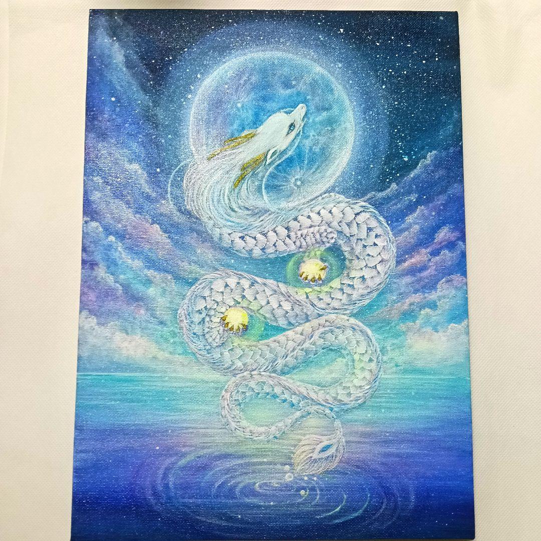 No.503 F4キャンバス　原画　アクリル絵画　龍神絵画　開運絵画　龍神様