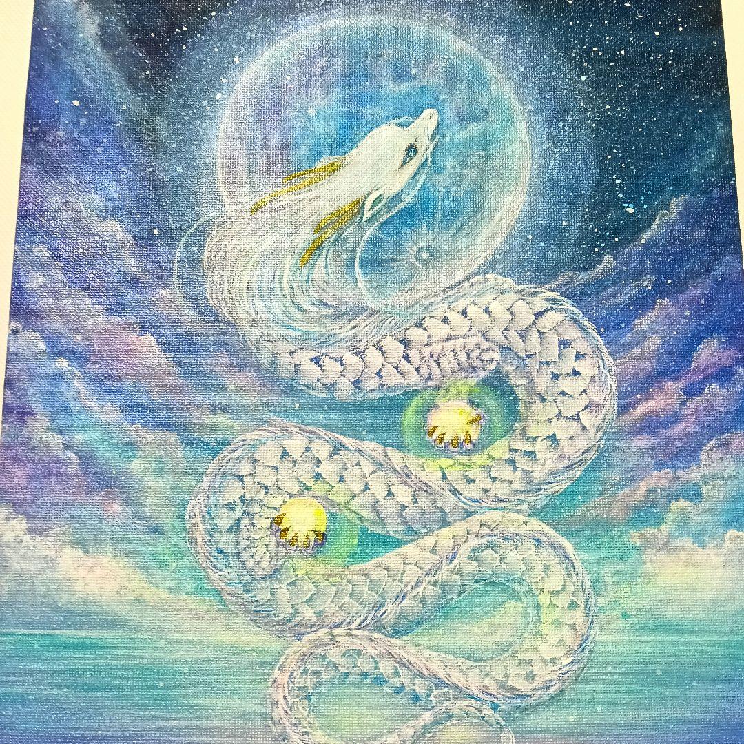 No.503 F4キャンバス　原画　アクリル絵画　龍神絵画　開運絵画　龍神様