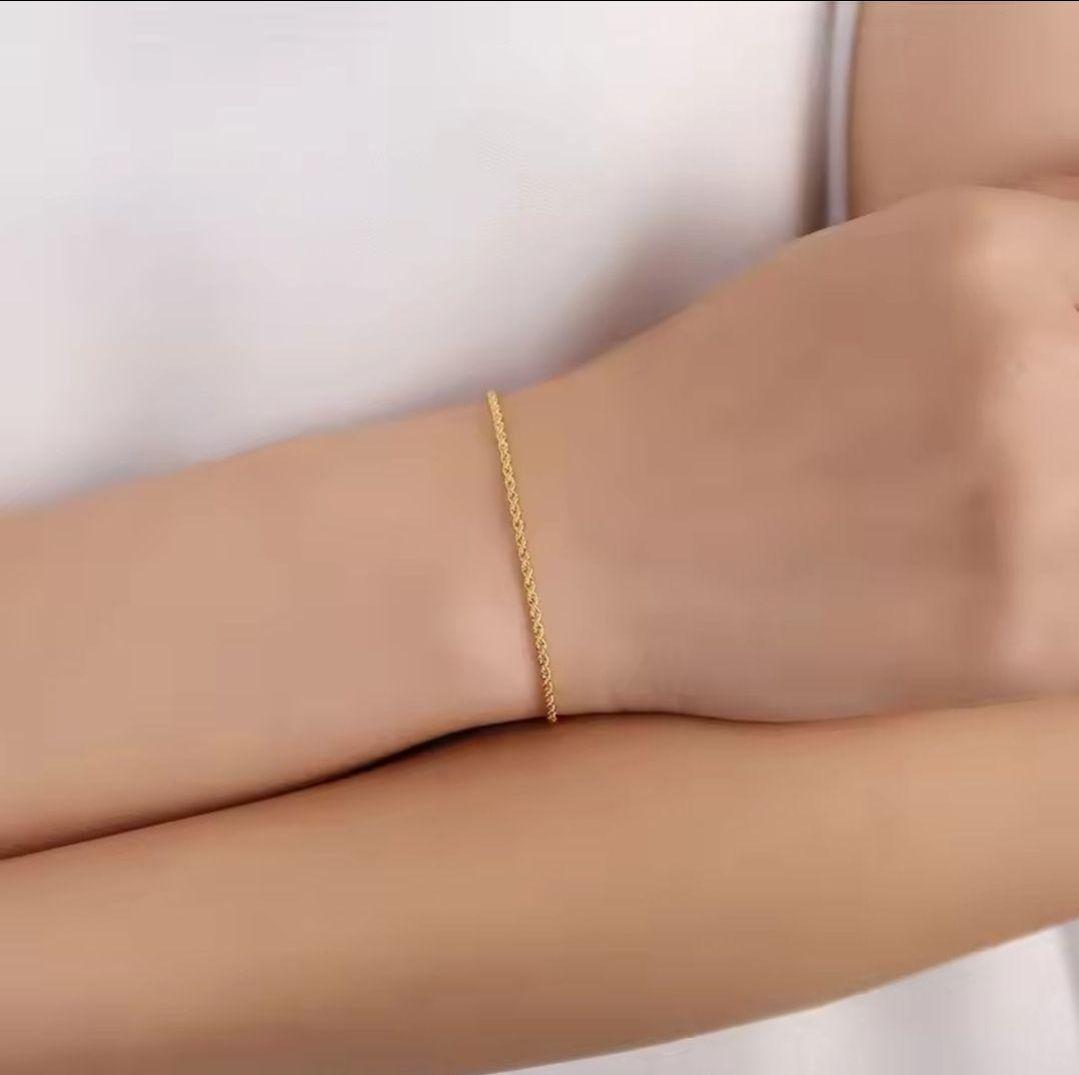 18k　ツイストチェーン　ブレスレット au750