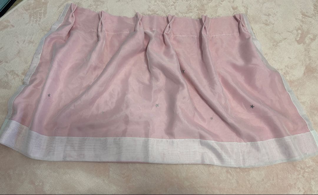 ピンク星柄カーテン2枚セット