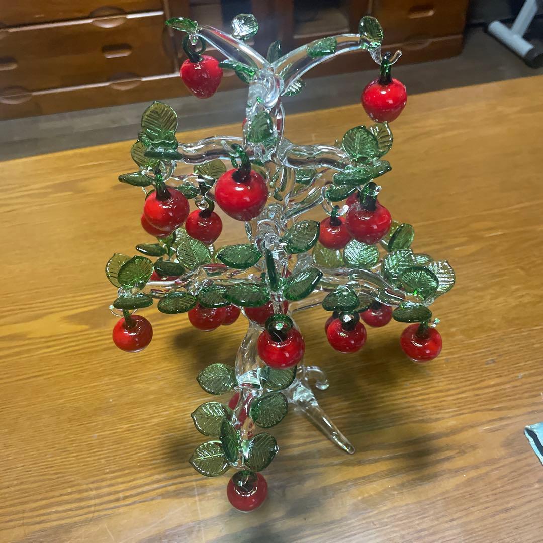 華やかなクリスタル製クリスマスツリー装飾 高さ約３０cm