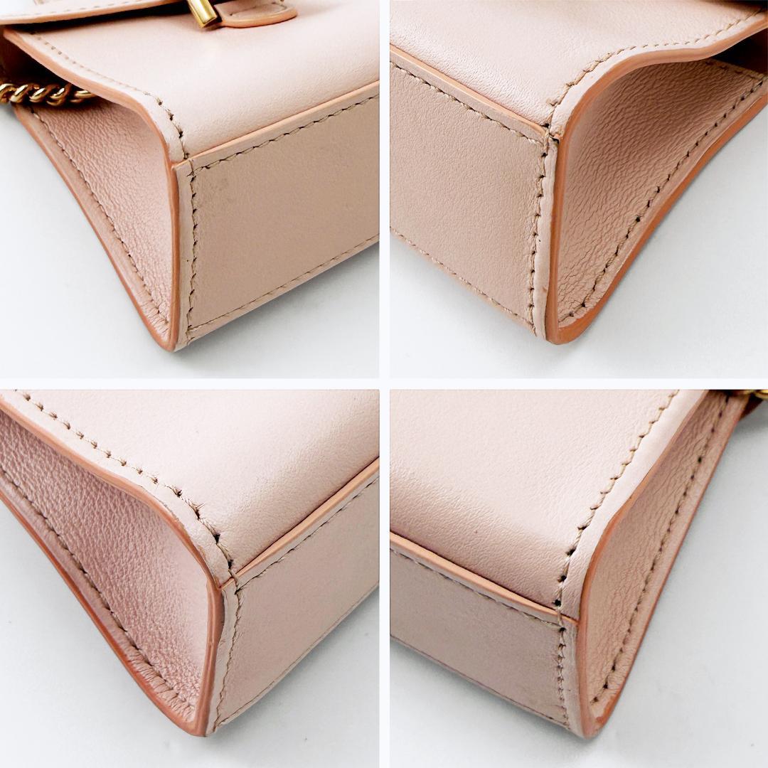 定価21万【極美品】デルヴォー バッグ型 チャーム ブリヨン チェーン 薄ピンク