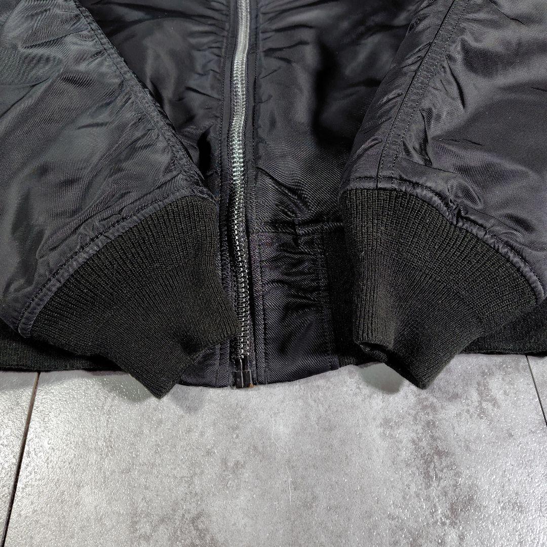 アルファインダストリーズ　パッチ付MA-1 フライトジャケット　リバーシブル　黒