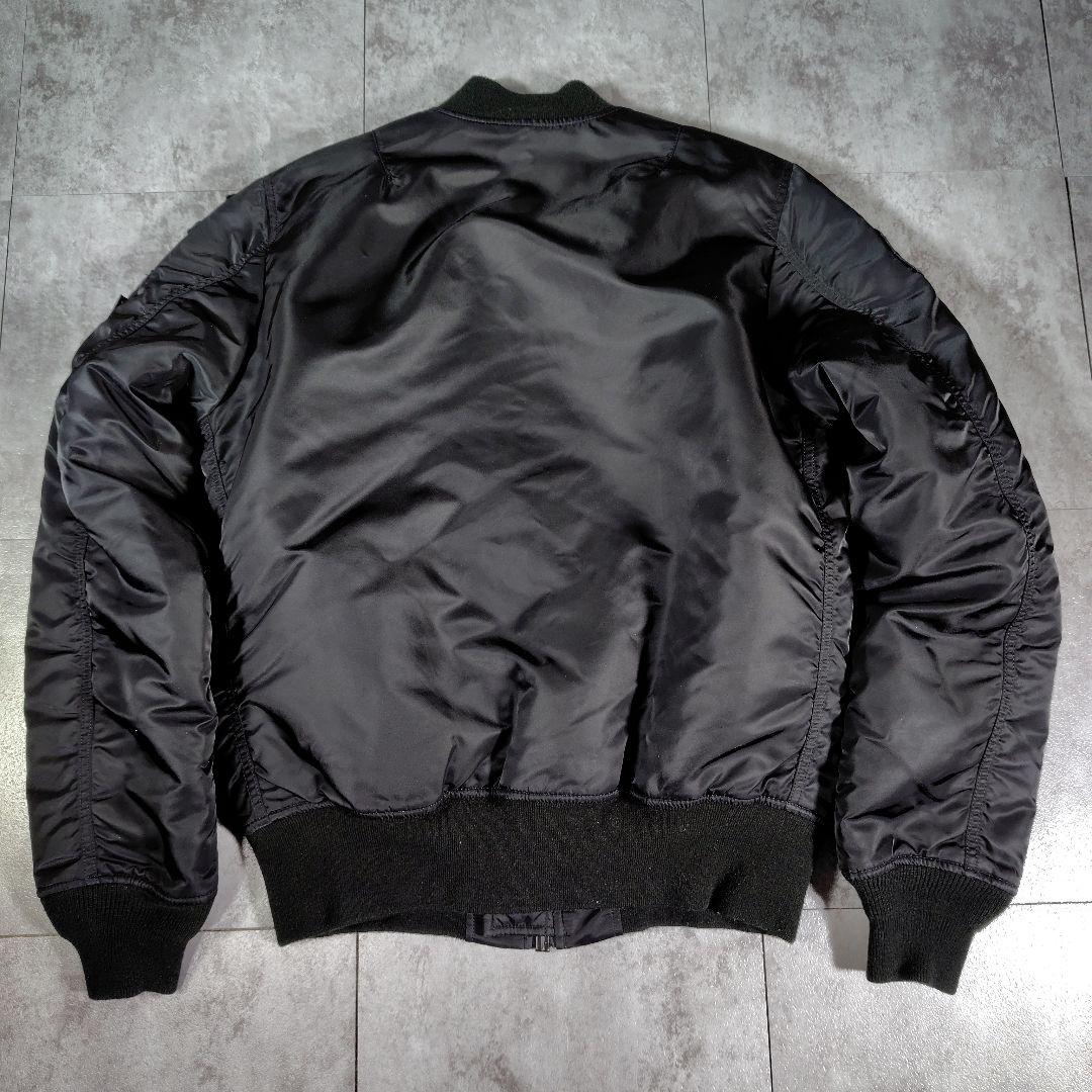 アルファインダストリーズ　パッチ付MA-1 フライトジャケット　リバーシブル　黒