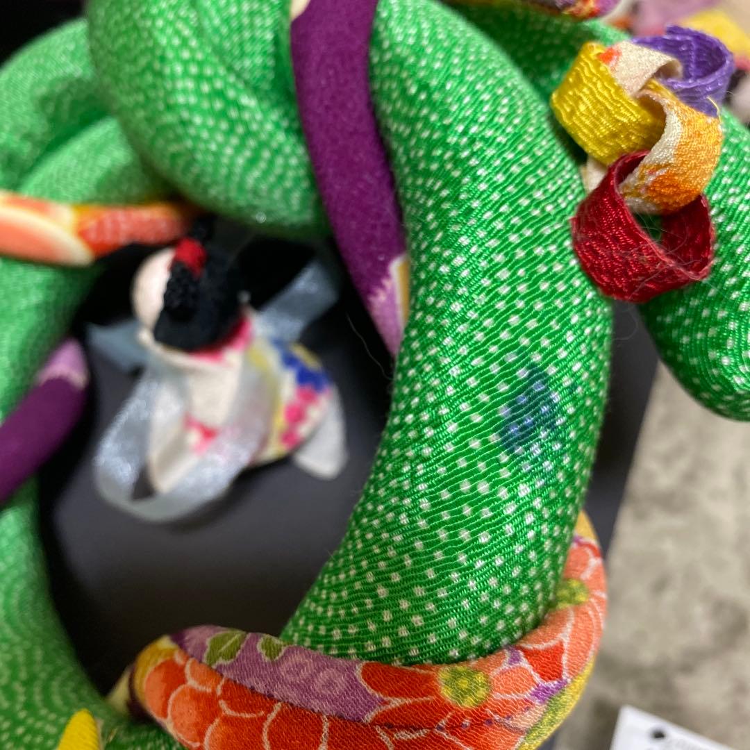 縮緬細工 七夕飾り 七夕行事 織姫様 縮緬リース リング 壁飾り 玄関飾り