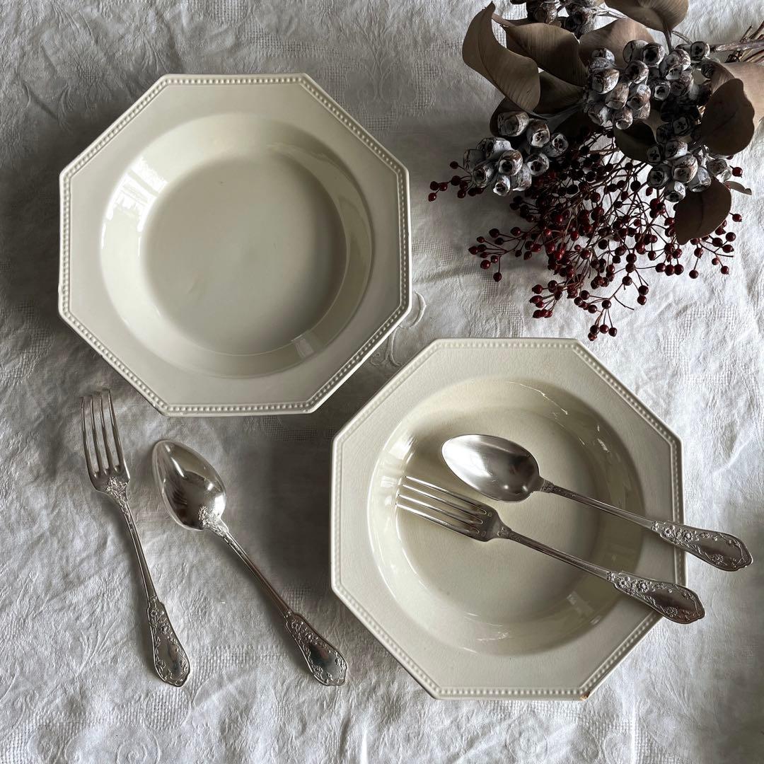 フランス アンティーク モントロー オクトゴナル深皿 B