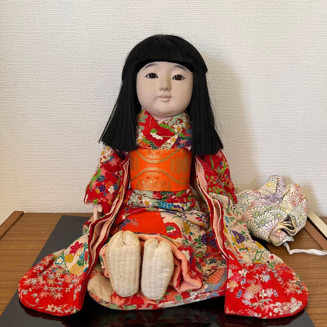 【昭和レトロ　日本人形】市松人形と着せ替え着物