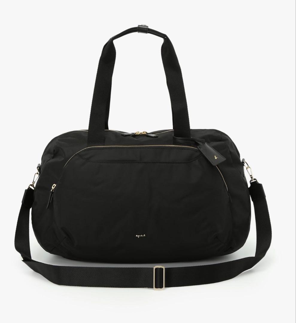 【新品】agnes.bブラックナイロンボストンバッグ
