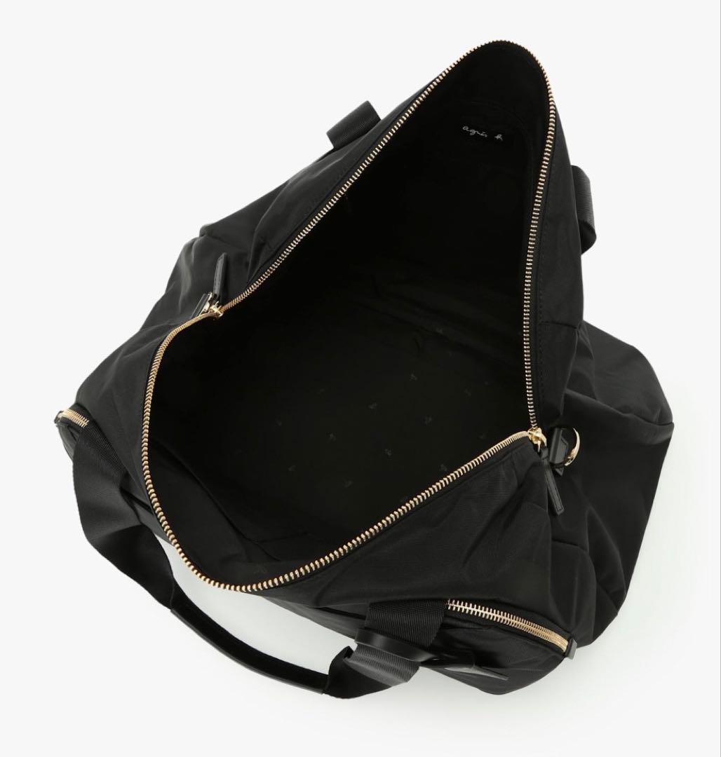 【新品】agnes.bブラックナイロンボストンバッグ