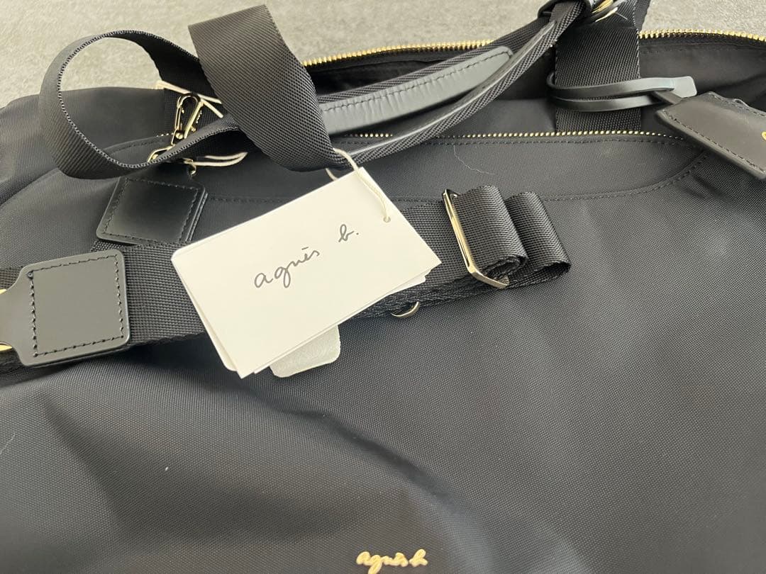 【新品】agnes.bブラックナイロンボストンバッグ