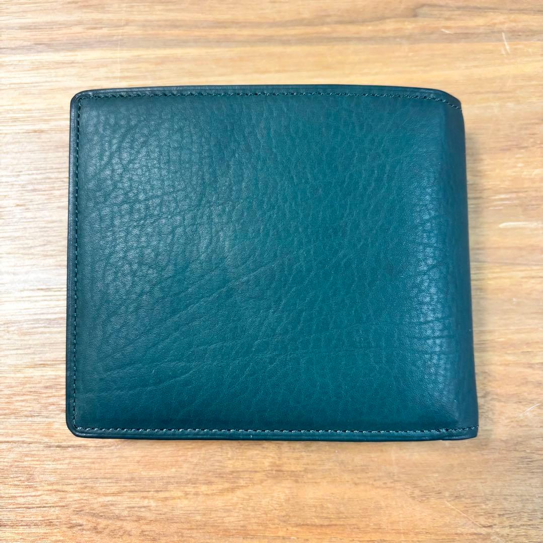 未使用◇CYPRIS◇キプリス◇レーニアカーフ 折財布◇グリーン◇定価2.5万
