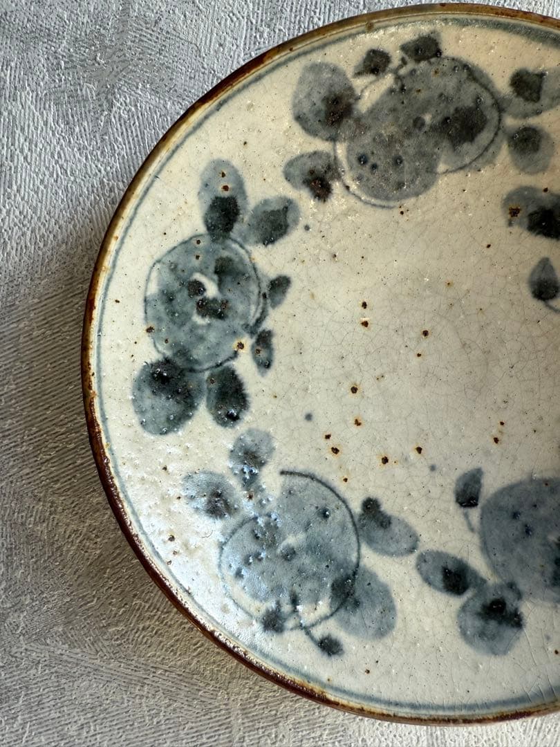 市野吉記　コウホ窯　花柄小皿　プレート