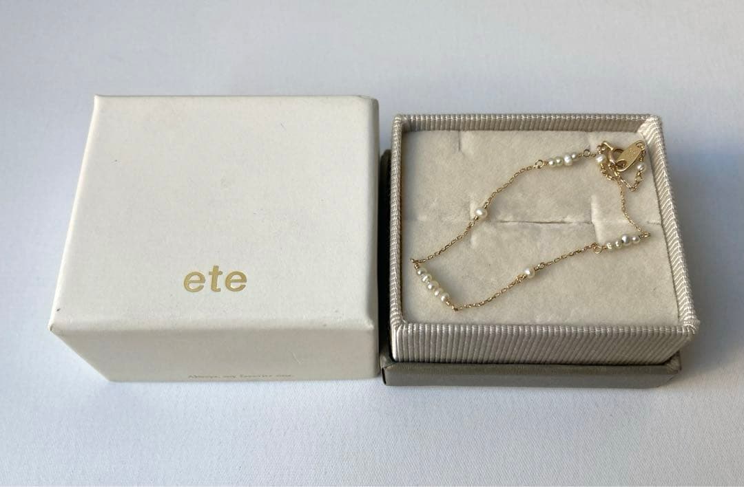 エテ　17P フェイクパール　ベビー　イエローゴールド　ブレスレット　k10