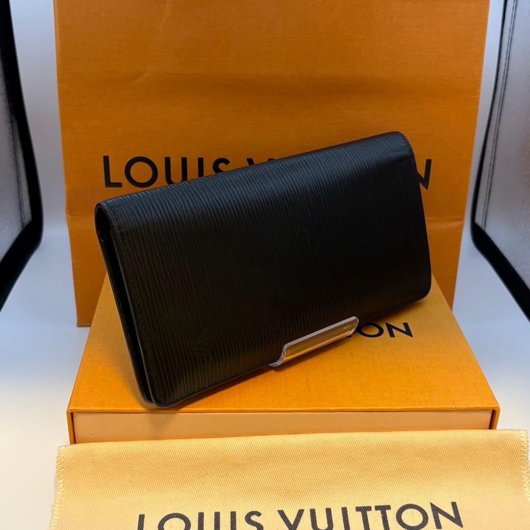 ルイヴィトン エピ ポルトフォイユ ブラザ ノワール 長財布 ブラック 美品
