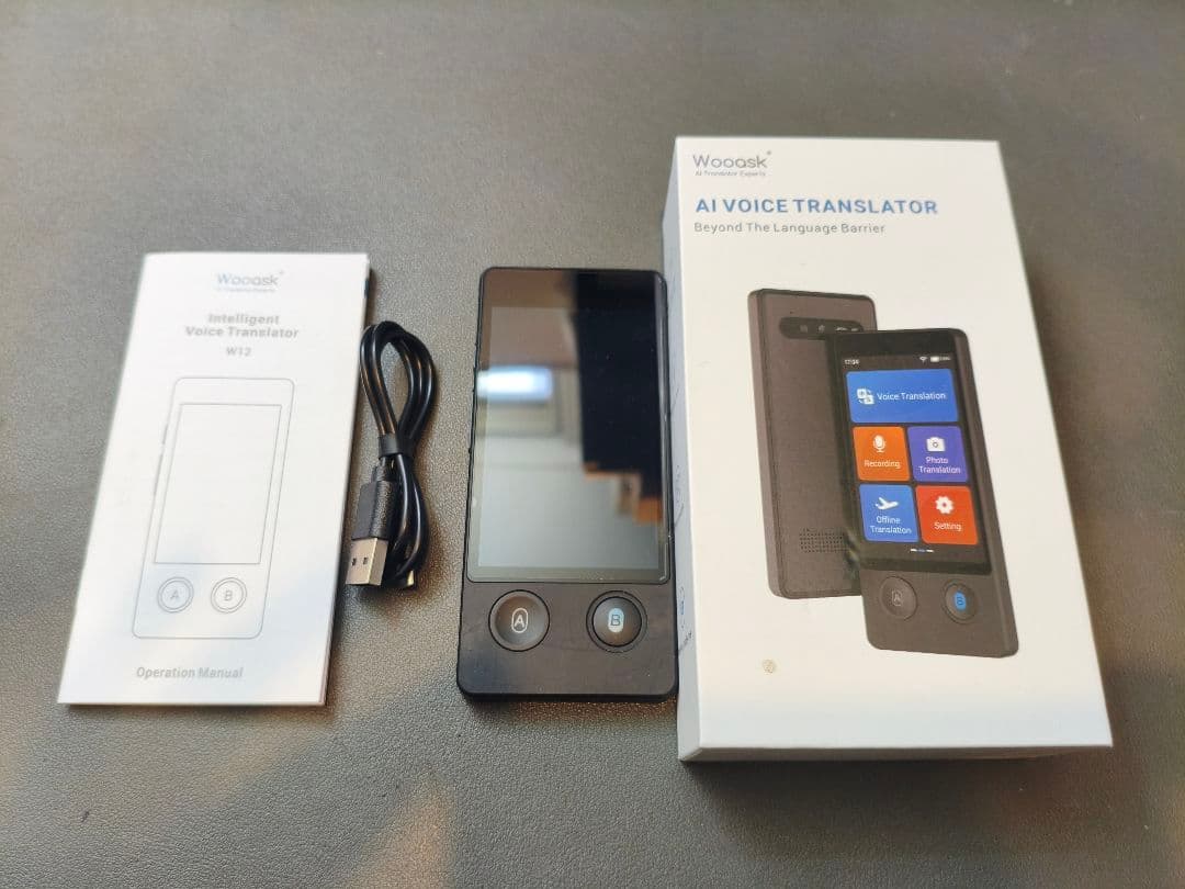 Wooask W12 AI翻訳機 音声翻訳機 タッチスクリーン