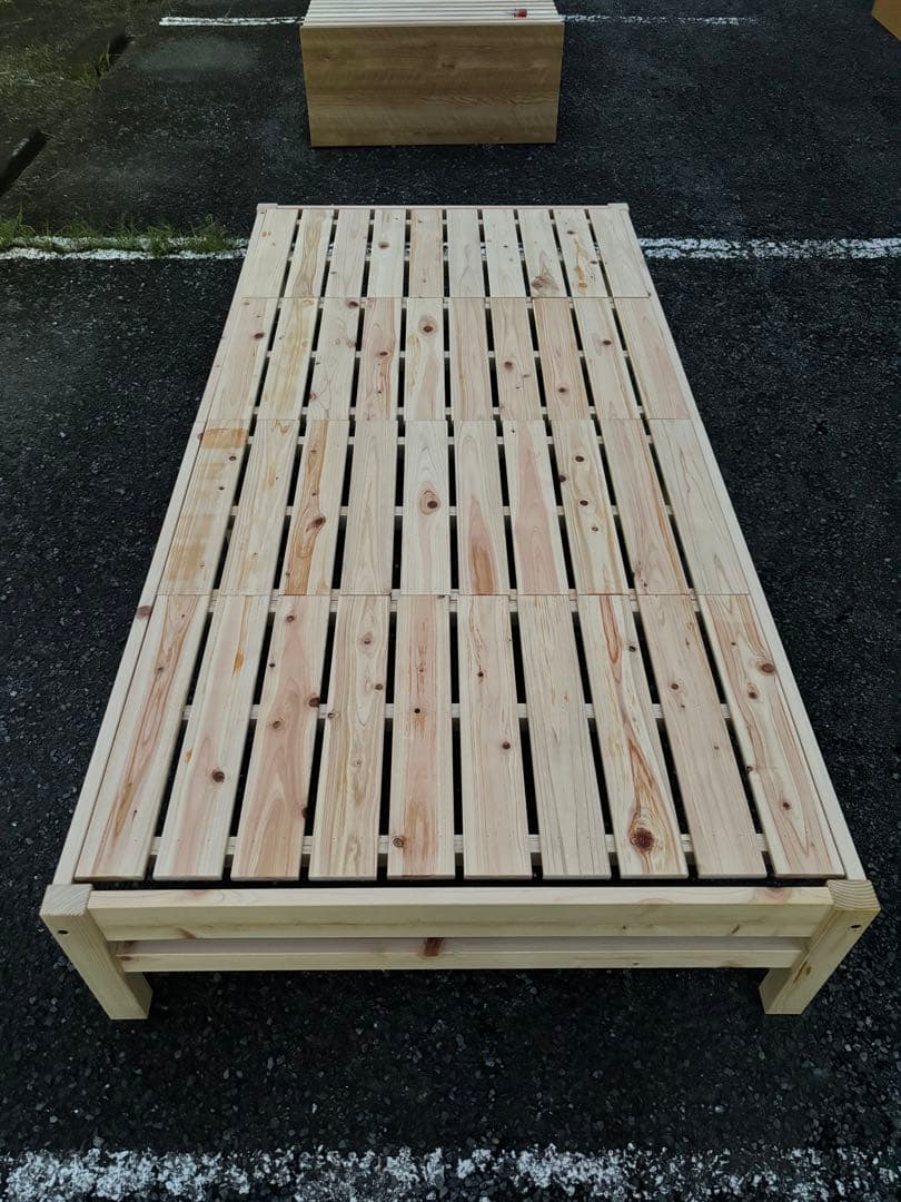 国産ひのき天然木すのこシングルベッド 棚なし