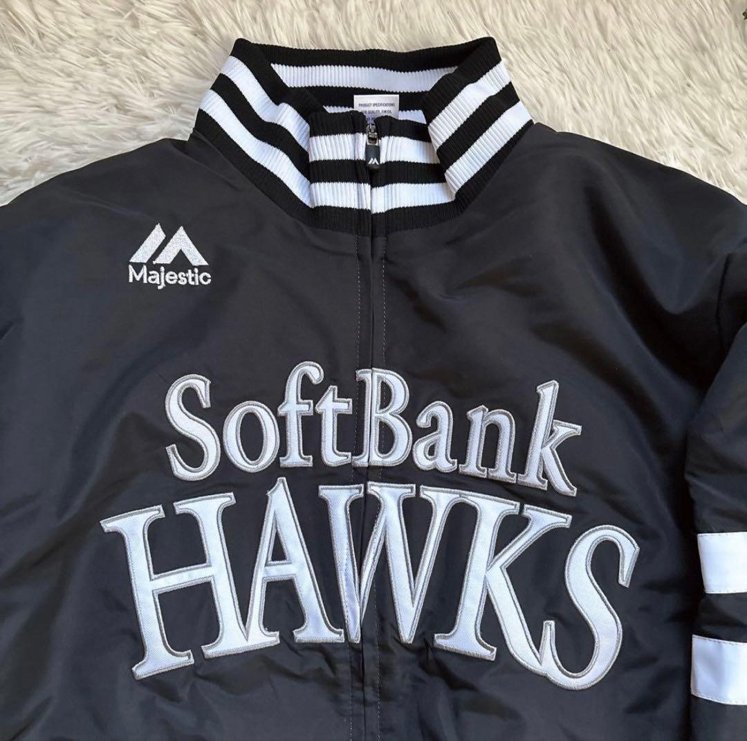 美品福岡ソフトバンクホークススタジャンマジェスティックサイズ Lジャンパー