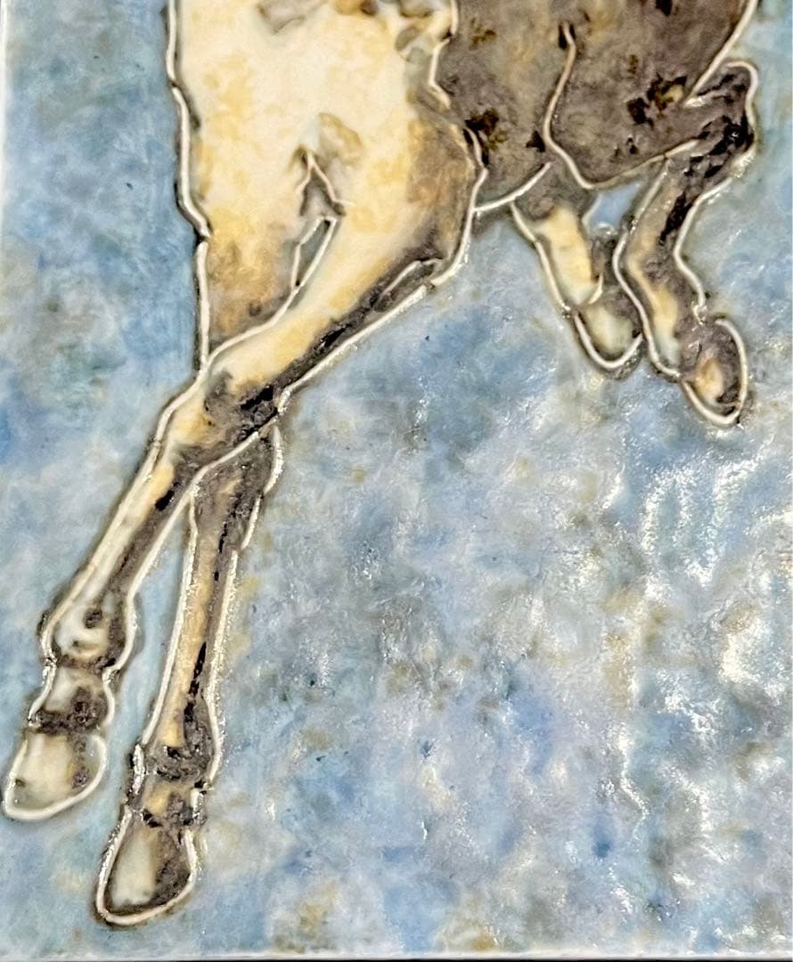 Meissenマイセン/※極稀少1級品陶板 馬 ホース マットグラズーワ